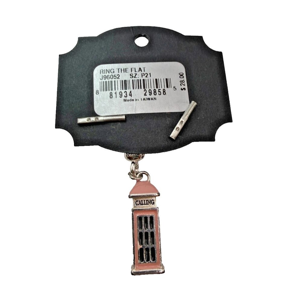 My Flat In London Travel Charm British Telephone Call Box J96052 Pink Silver NWT - Picture 2 of 3